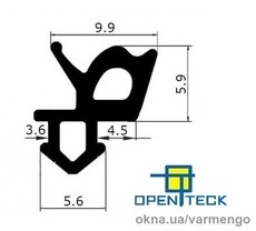 Уплотнитель Openteck для стекла (чёрный).